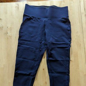 Brass - Cropped Ponte Pants - Navy Blue - Small